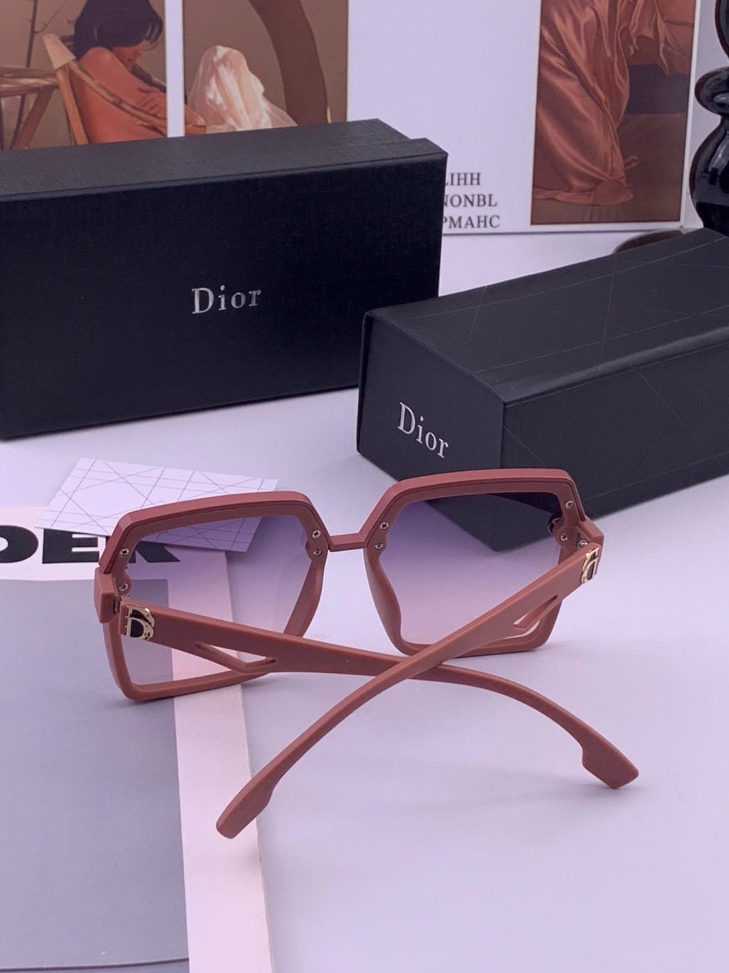 Dior CD092 Polarized Square Red Lens Sunglasses for Women - 371885 - detail image 5