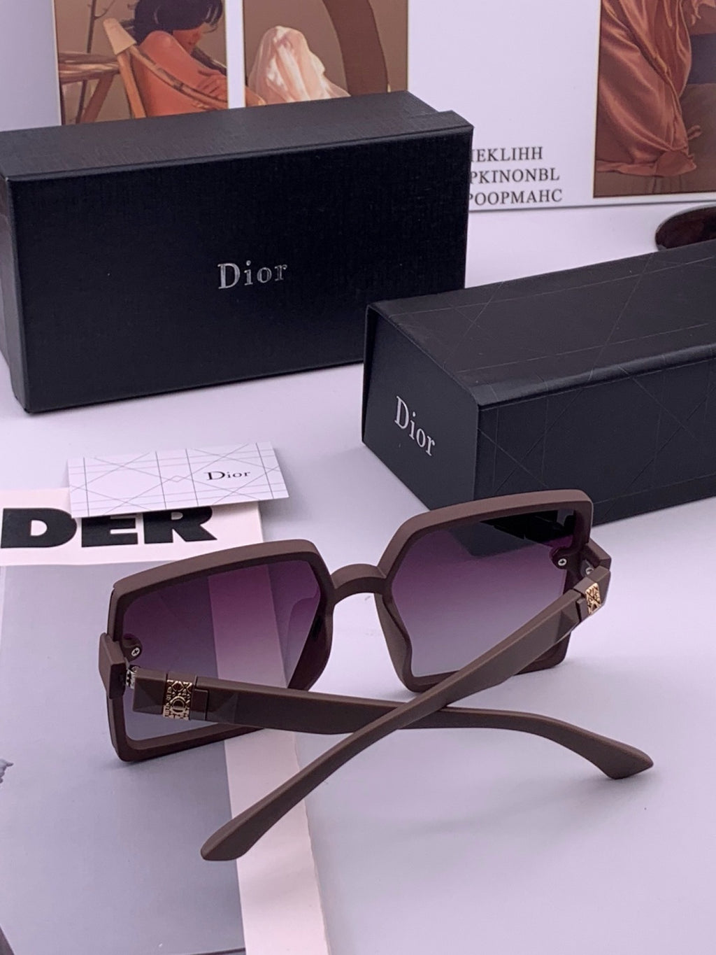 Dior CD9781 Polarized Square Black Lens Sunglasses for Women - 371886 - detail image 6