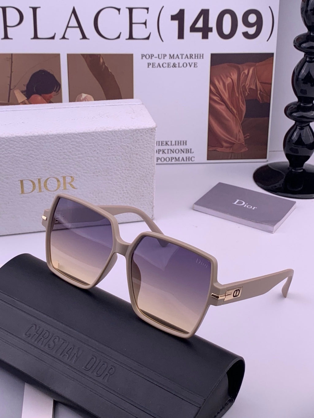 Dior CD4780 Polarized Square Purple Lens Sunglasses for Women - 371919