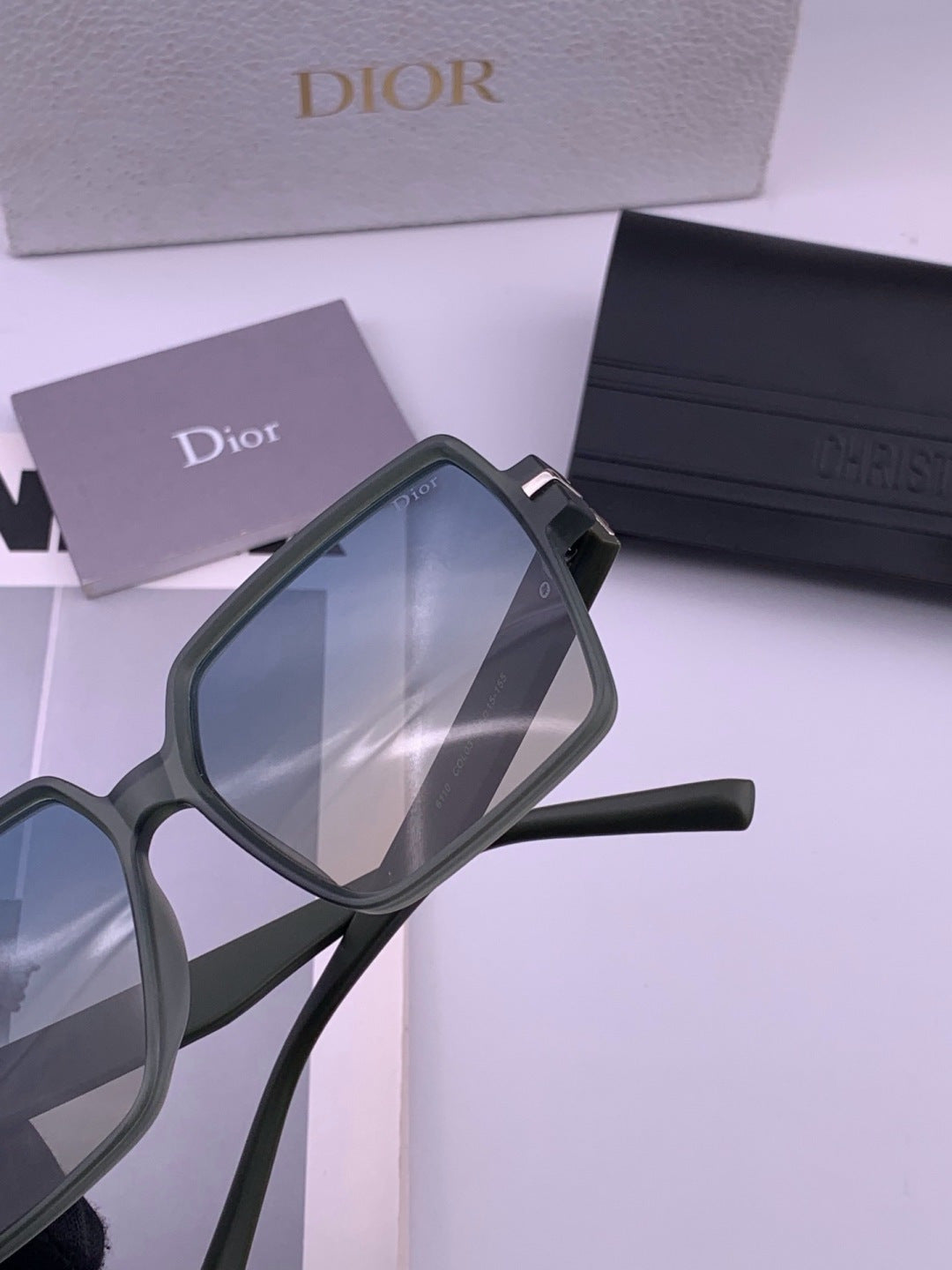 Dior CD4780 Polarized Square Blue Lens Sunglasses for Women - 371920 - detail image 4