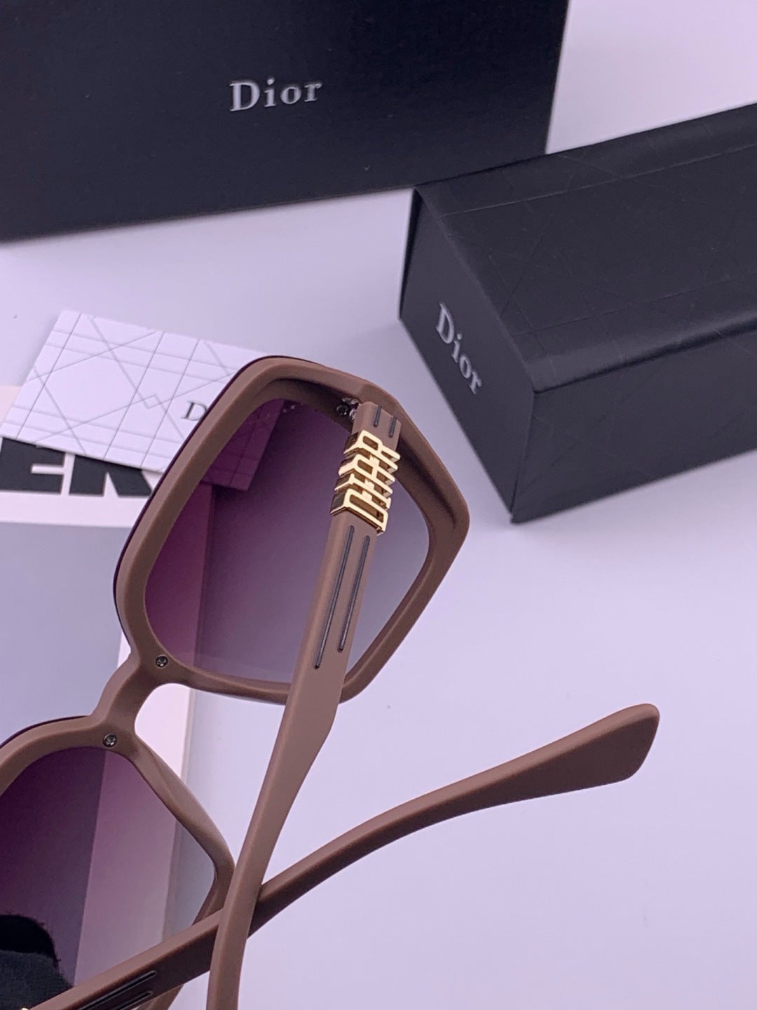 Dior CD3290 Polarized Square Gold Lens Sunglasses for Women - 371916 - detail image 4