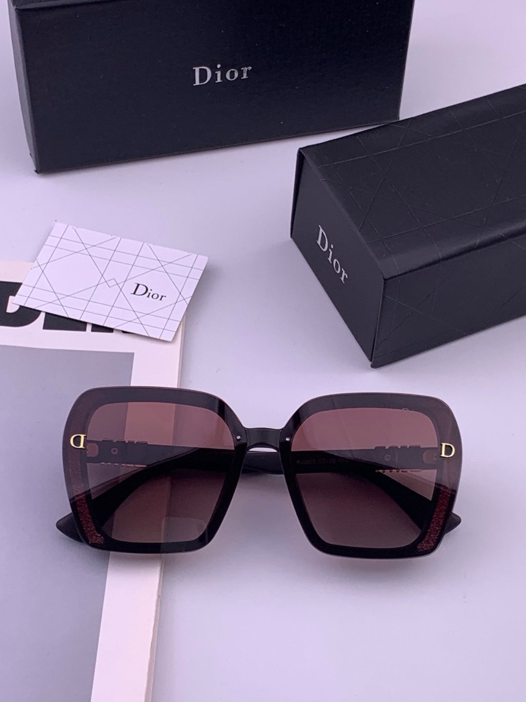 Dior CD3290 Polarized Square Gold Lens Sunglasses for Women - 371917