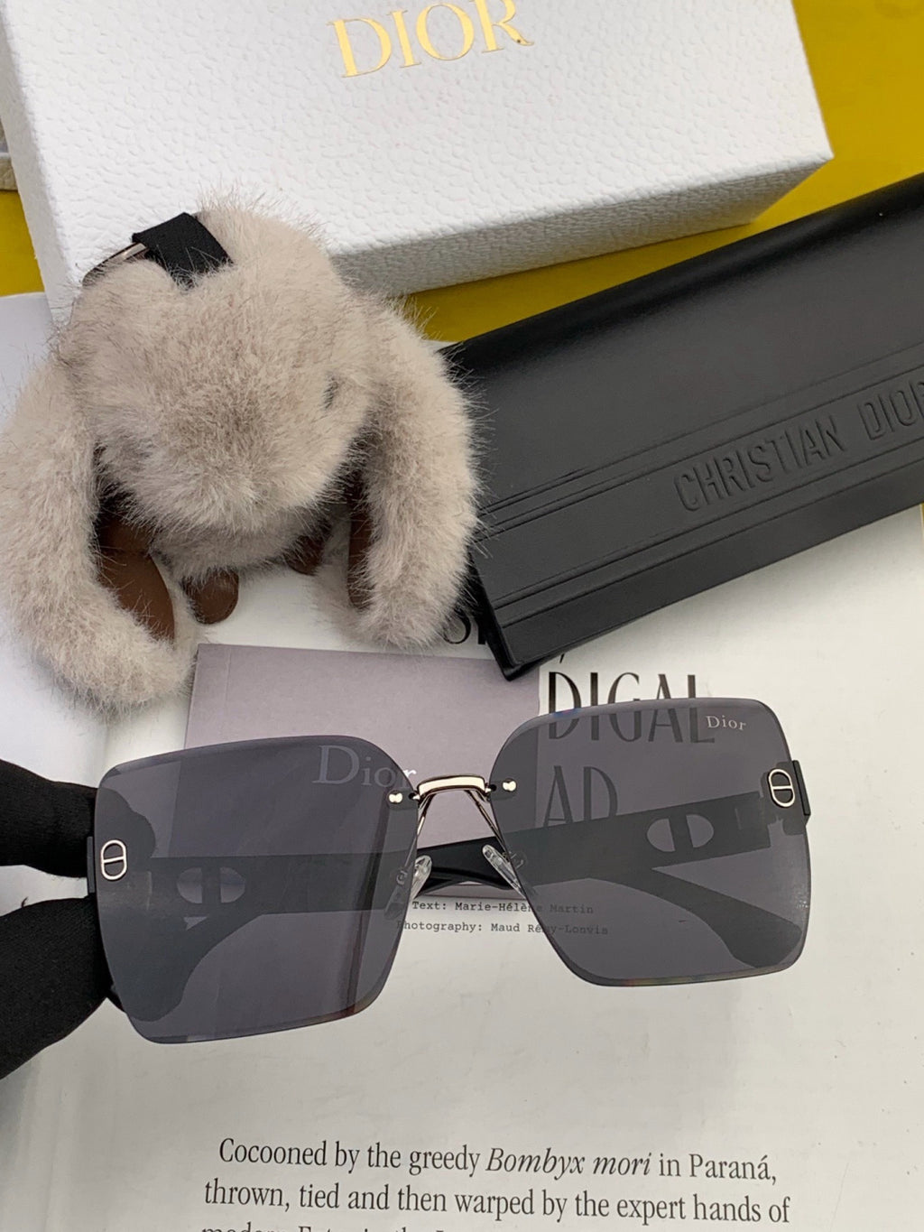 Dior D3550 Square Black Lens Sunglasses for Men & Women - 371913 - detail image 2