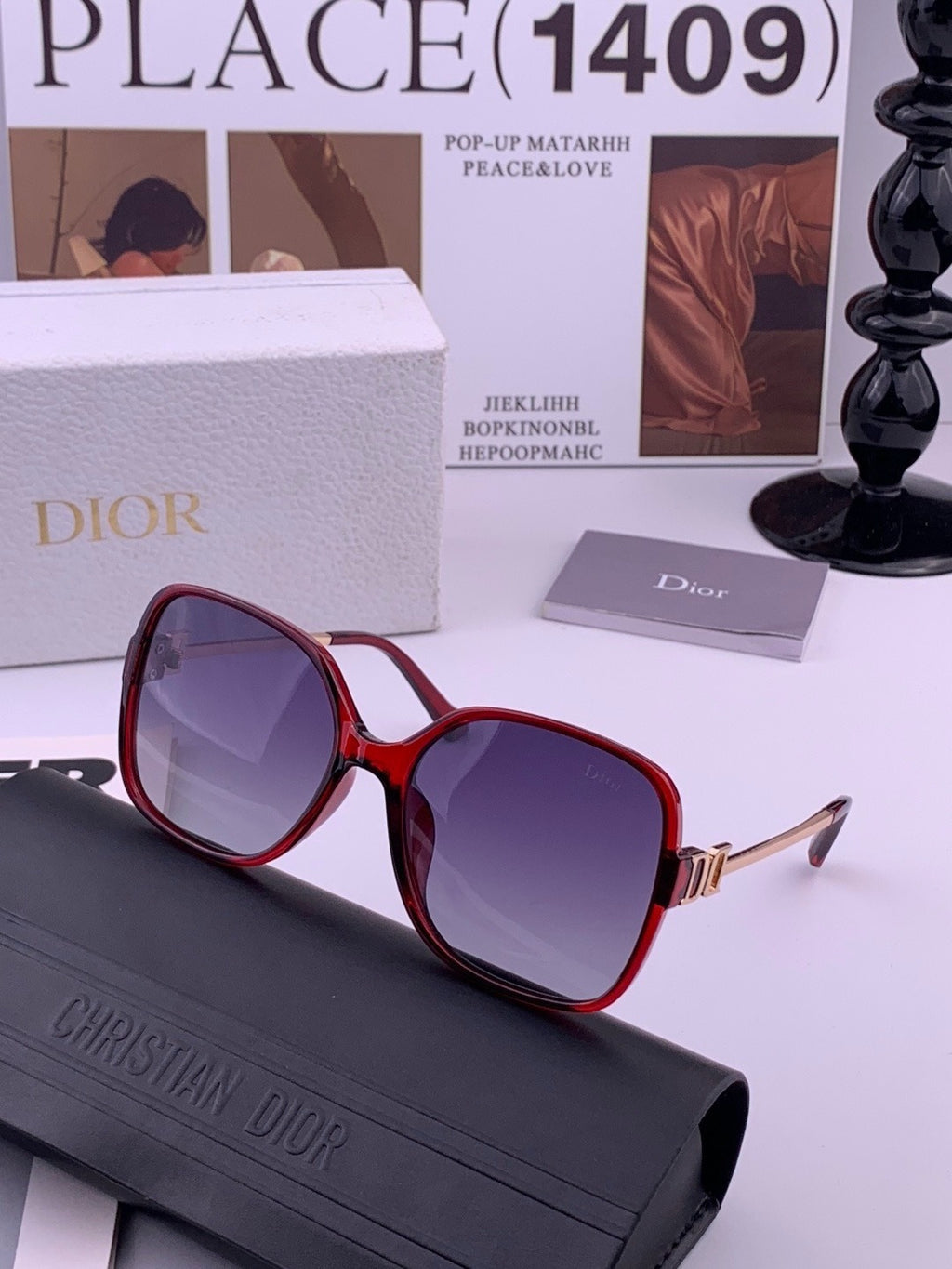 Dior D8266 Polarized Fashion Black Lens Sunglasses for Men & Women - 371956 - detail image 2