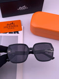 Hermès H8303 Square Black Lens Sunglasses for Men & Women - 372645