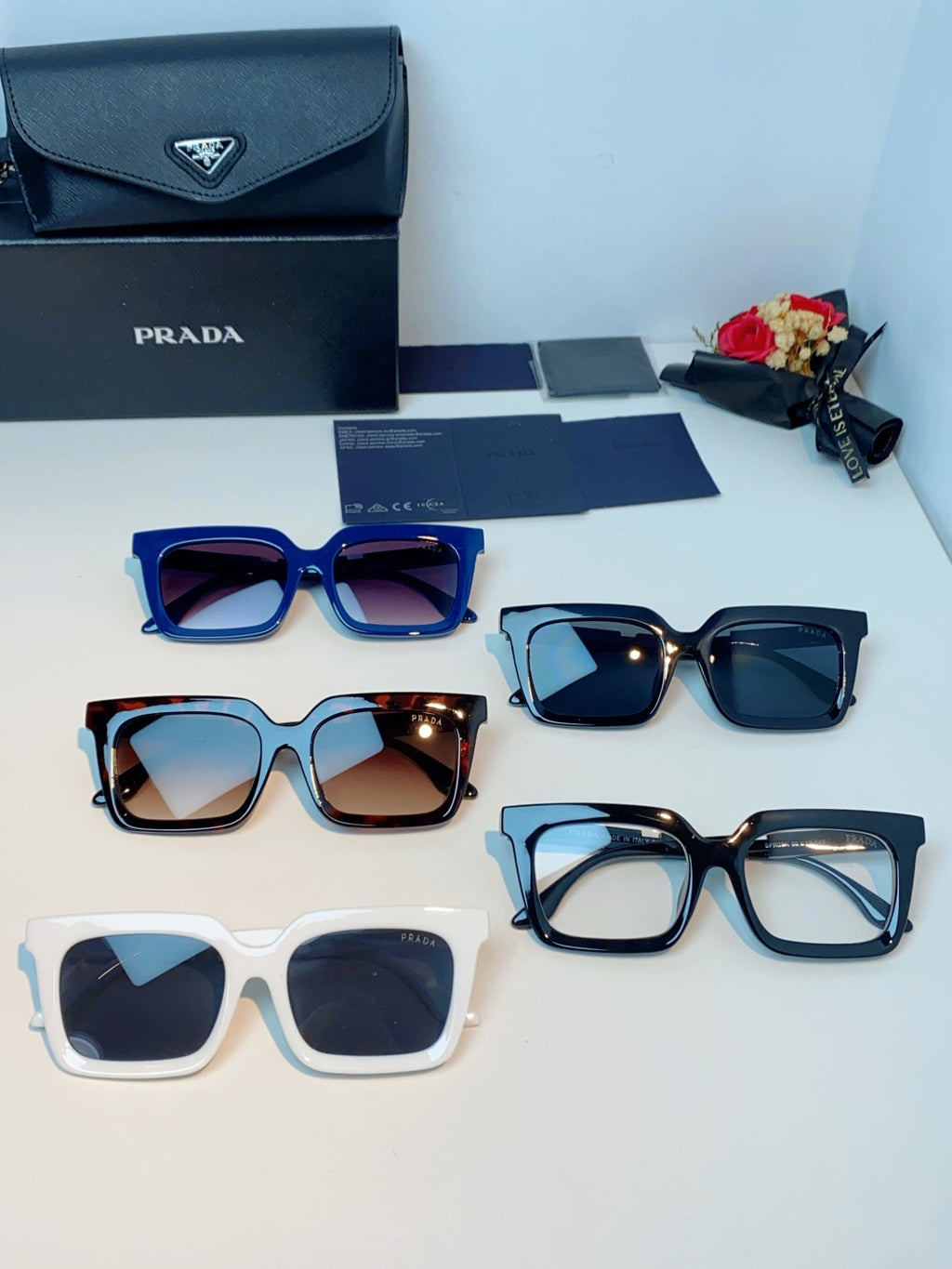Prada Square Gray Lens Sunglasses for Men & Women - 382668 - detail image 13