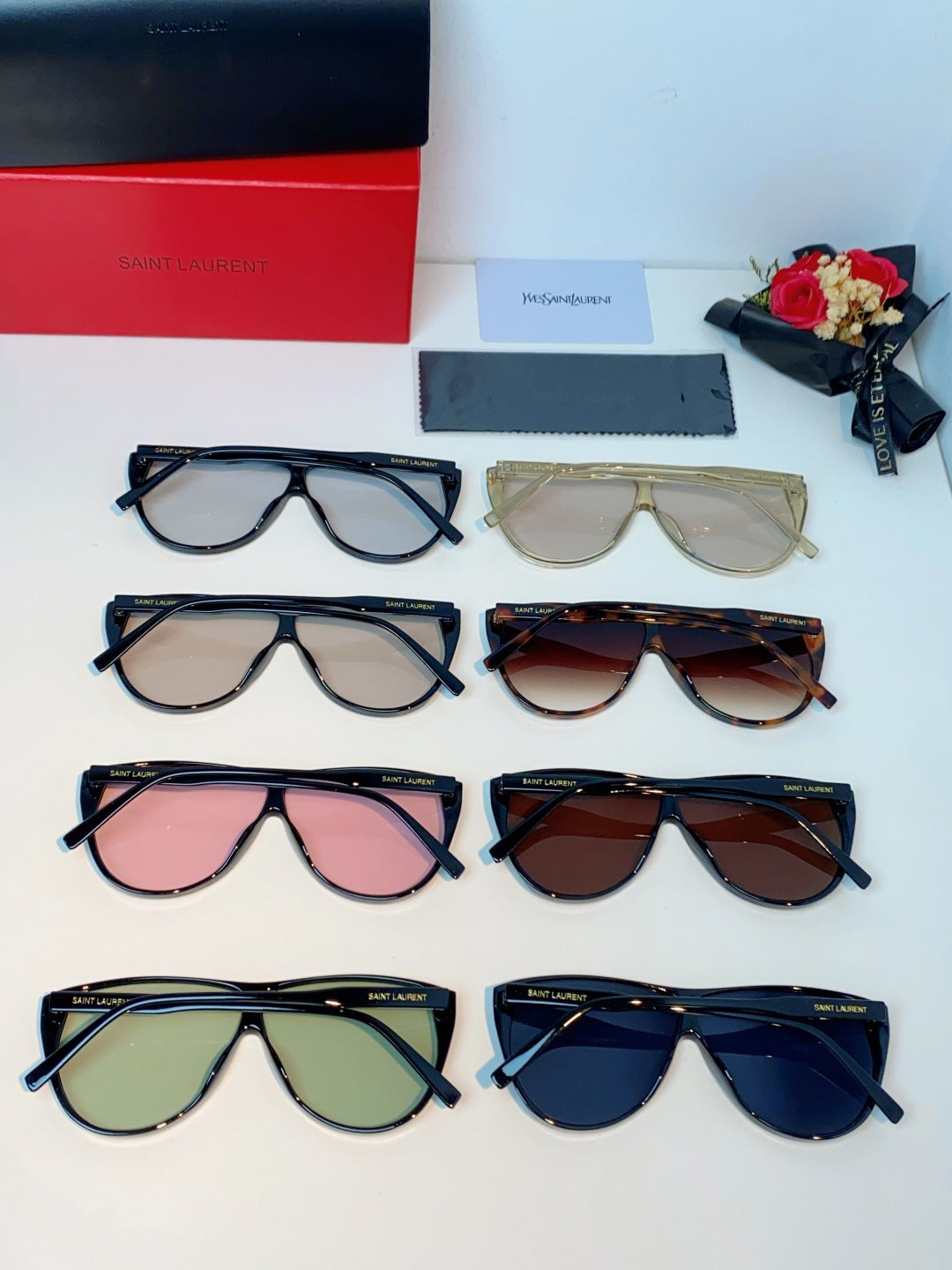 Saint Laurent Cat-Eye Silver Lens Sunglasses for Men & Women - 382479 - detail image 12