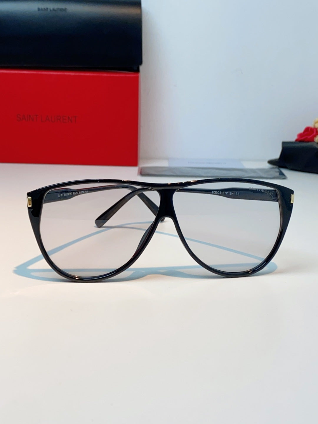 Saint Laurent Cat-Eye Silver Lens Sunglasses for Men & Women - 382478 - detail image 2