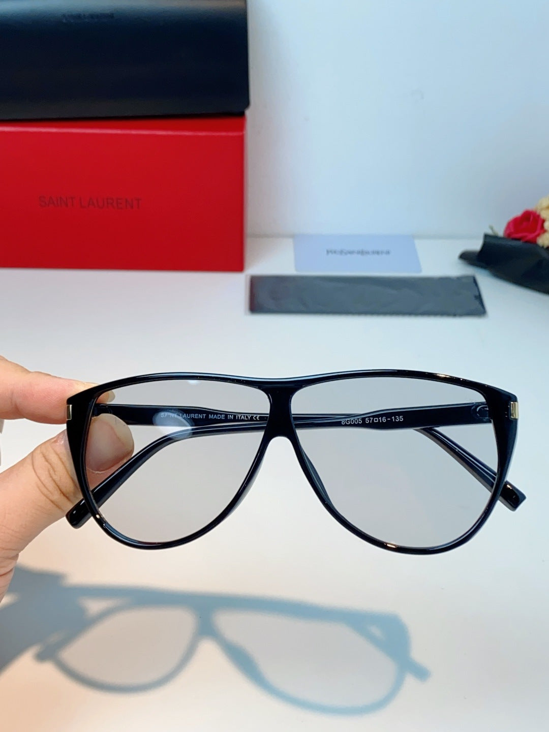 Saint Laurent Cat-Eye Silver Lens Sunglasses for Men & Women - 382478 - detail image 4