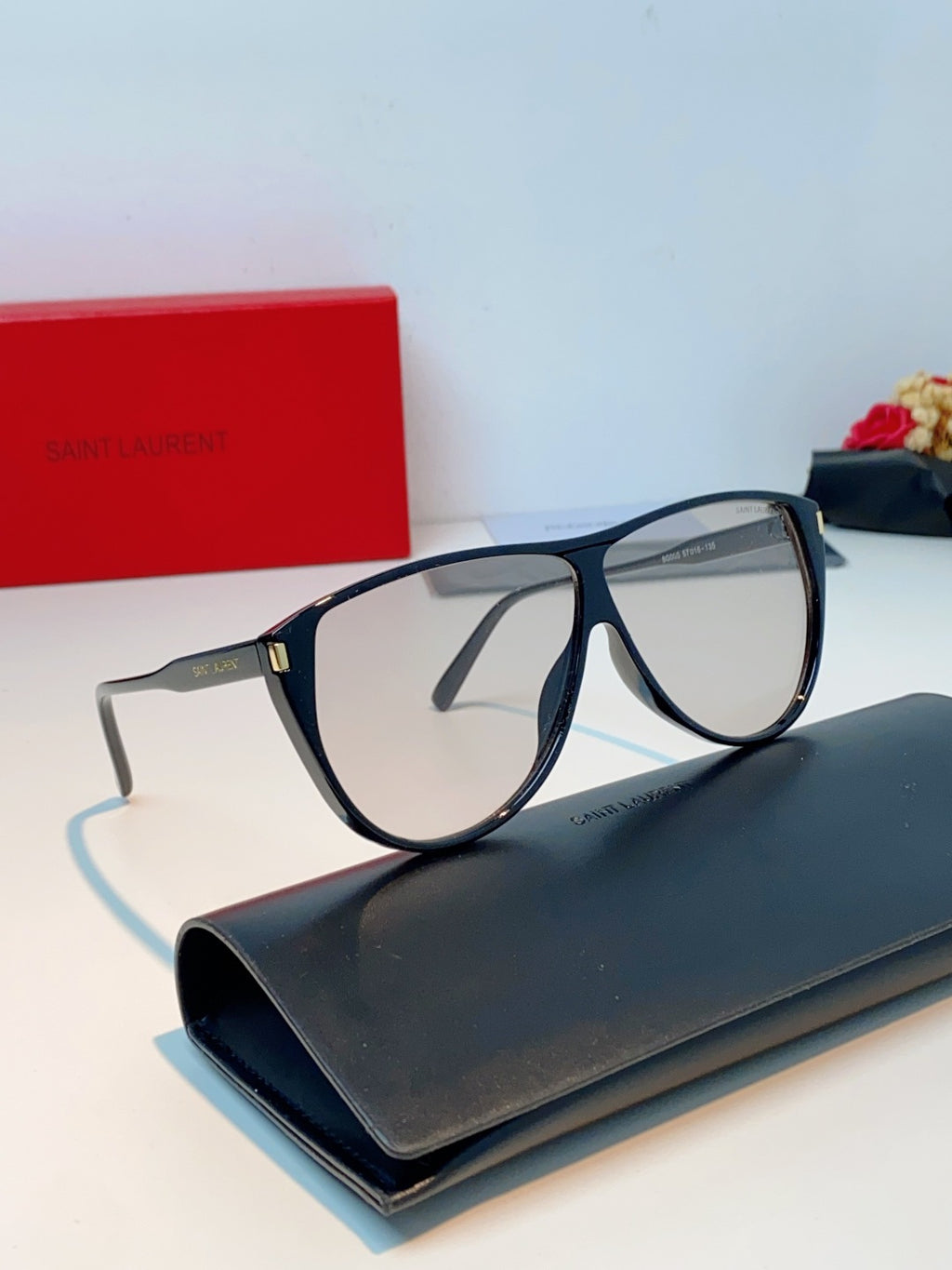 Saint Laurent Cat-Eye Silver Lens Sunglasses for Men & Women - 382479 - detail image 11