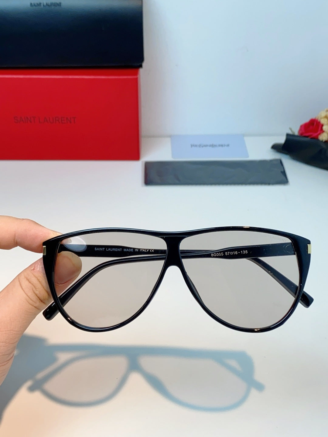 Saint Laurent Cat-Eye Silver Lens Sunglasses for Men & Women - 382479 - detail image 4