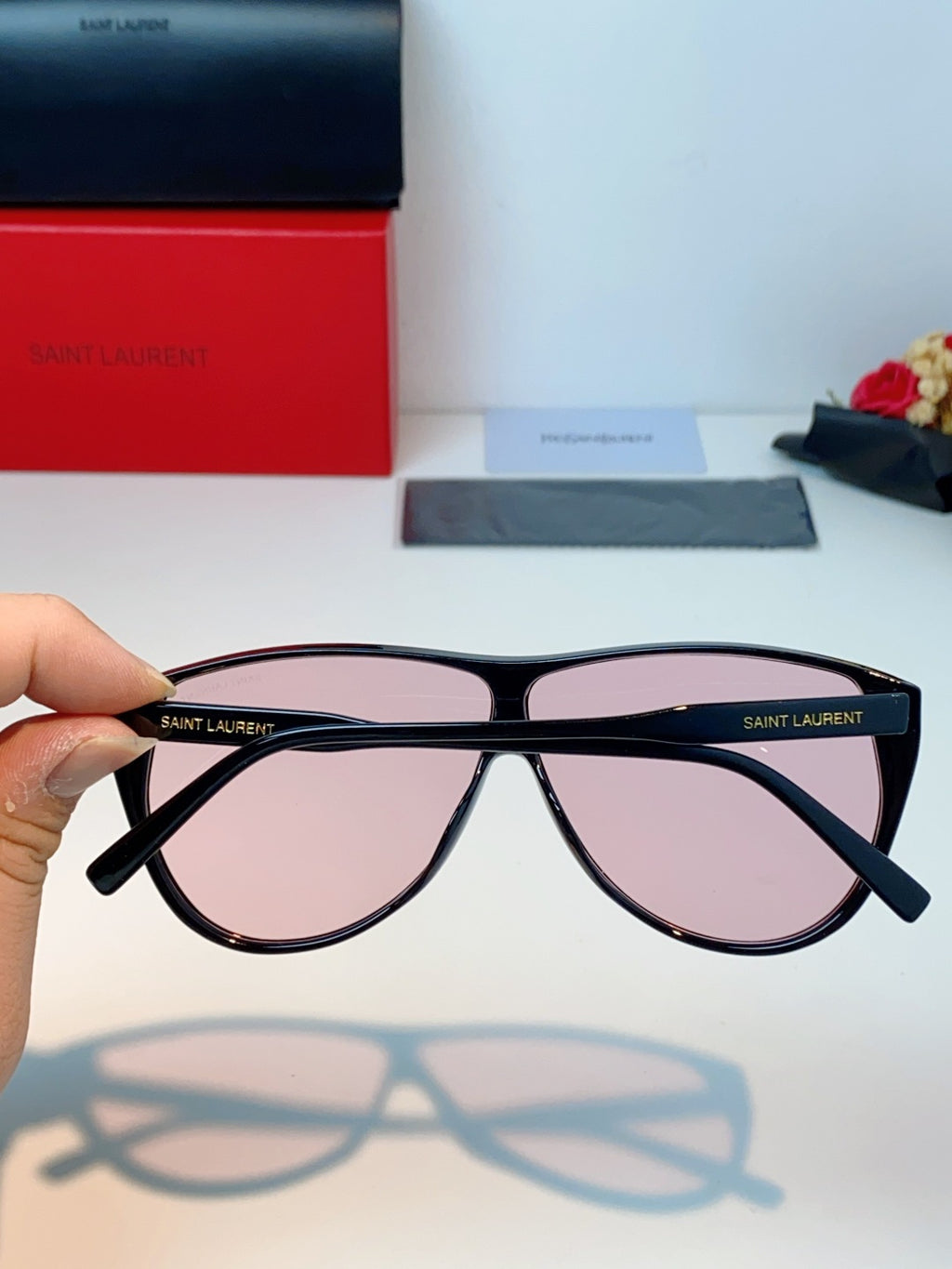Saint Laurent Cat-Eye Red Lens Sunglasses for Men & Women - 382480 - detail image 5