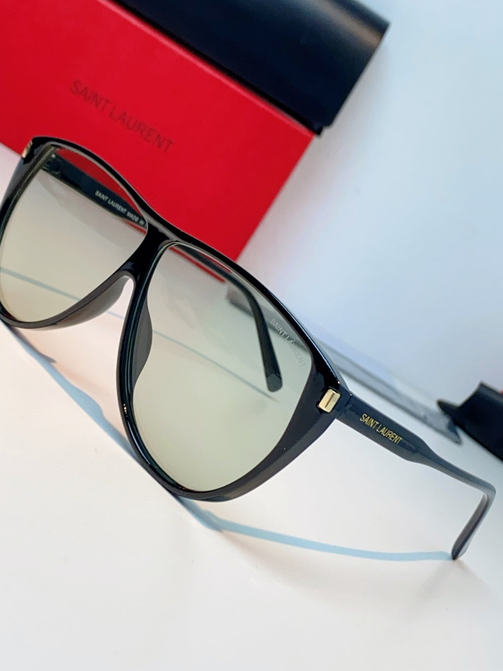 Saint Laurent Cat-Eye Silver Lens Sunglasses for Men & Women - 382481 - detail image 7