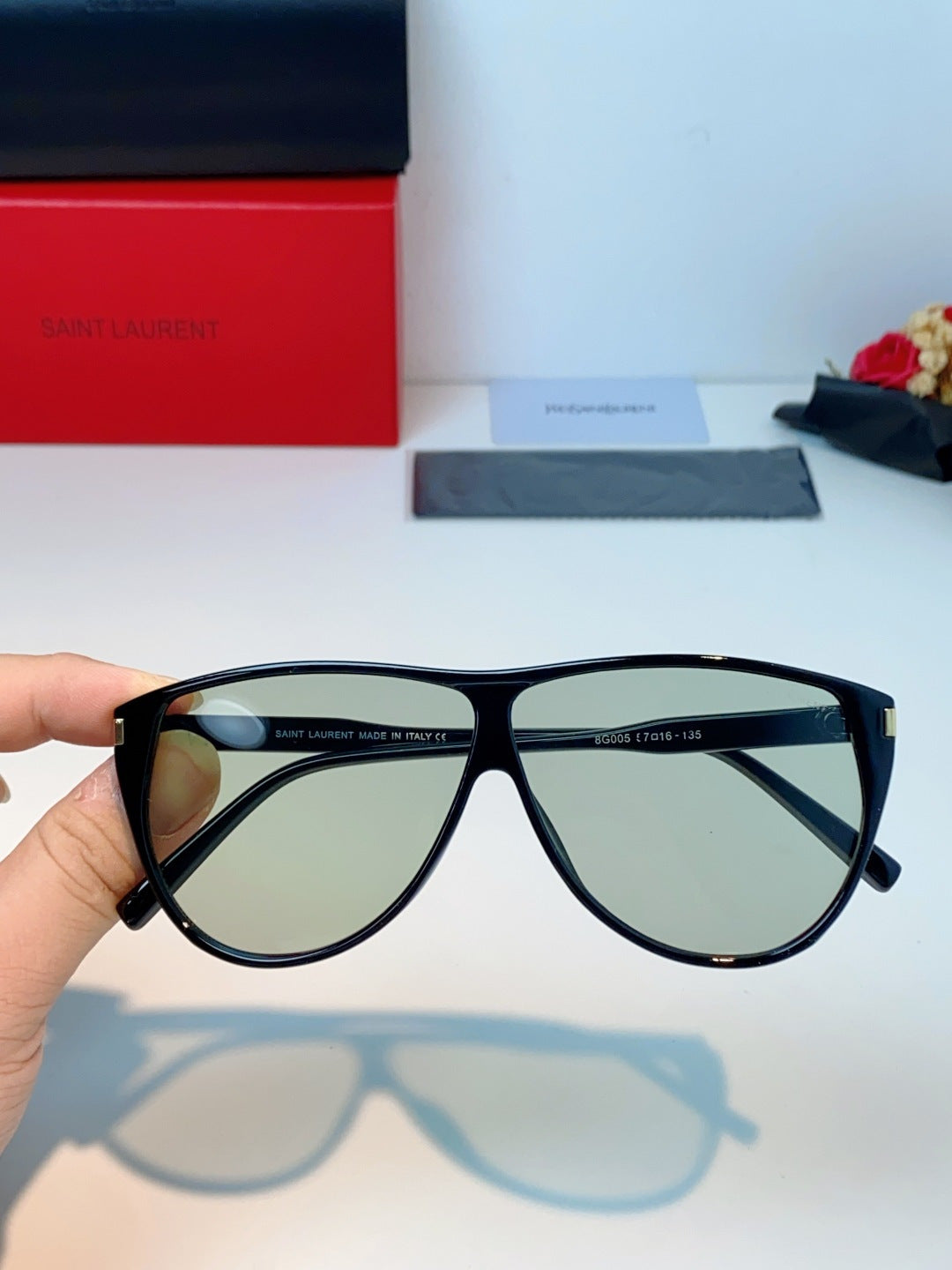 Saint Laurent Cat-Eye Silver Lens Sunglasses for Men & Women - 382481 - detail image 4