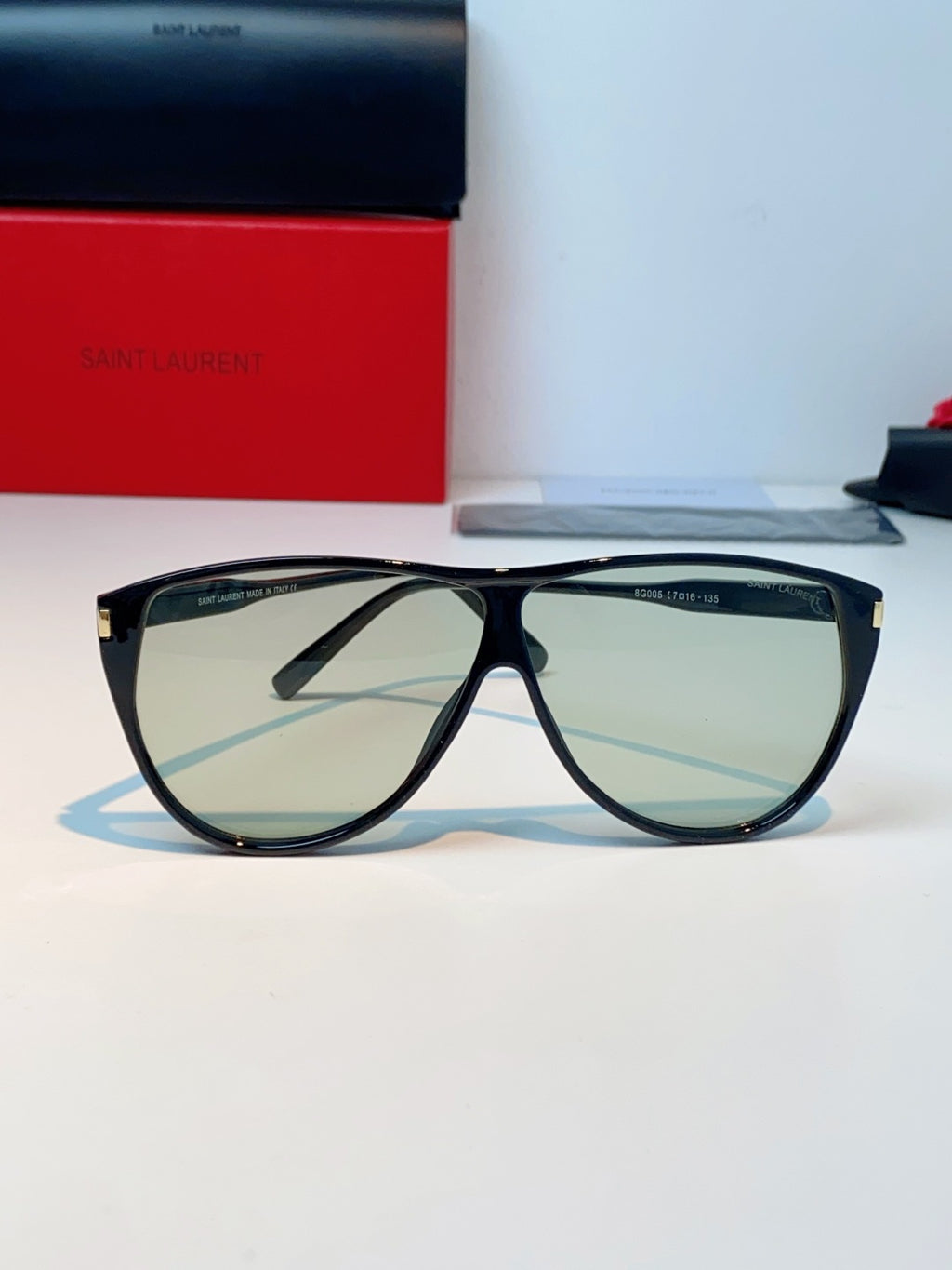 Saint Laurent Cat-Eye Silver Lens Sunglasses for Men & Women - 382481 - detail image 2