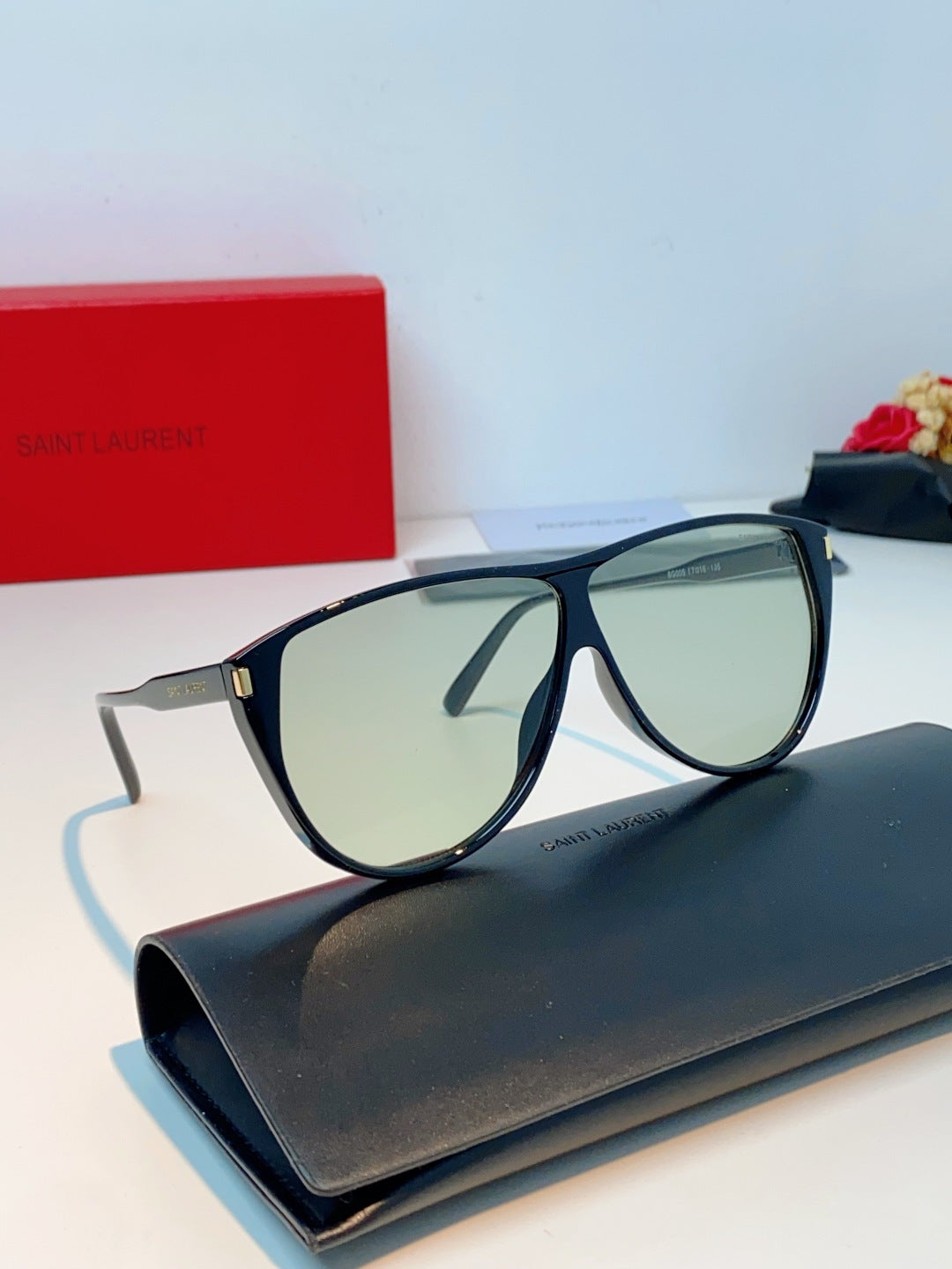 Saint Laurent Cat-Eye Silver Lens Sunglasses for Men & Women - 382481 - detail image 11