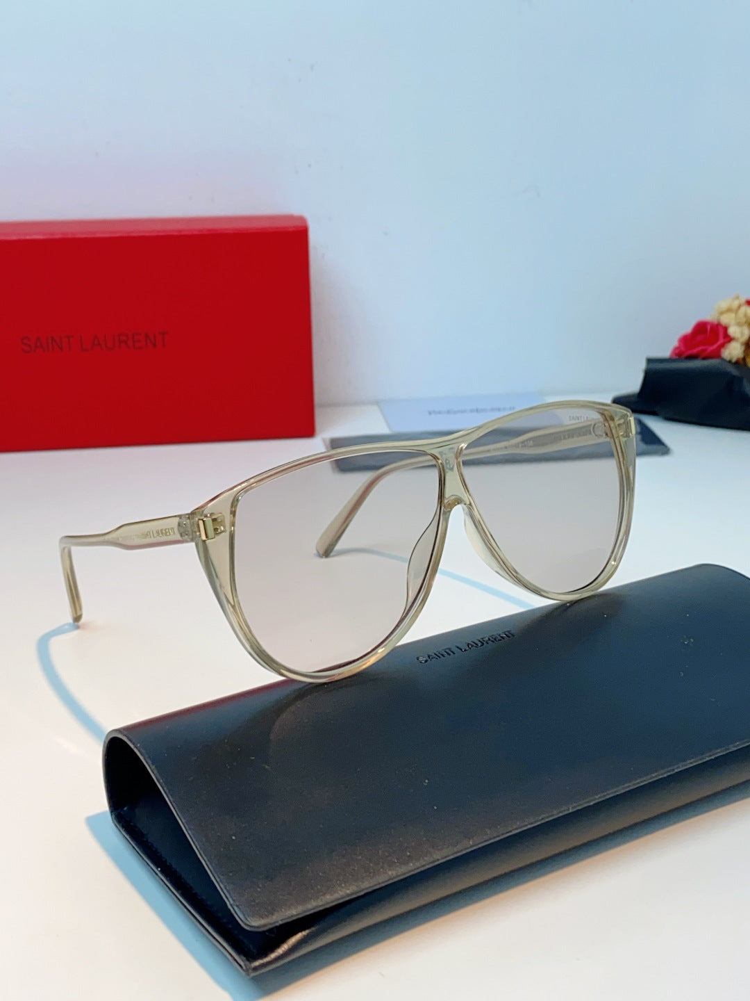 Saint Laurent Cat-Eye Silver Lens Sunglasses for Men & Women - 382482 - detail image 11