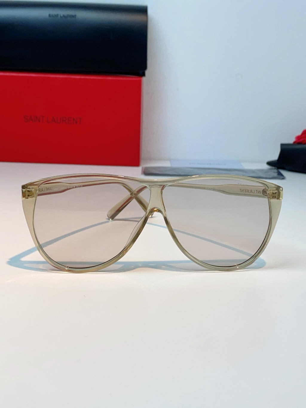 Saint Laurent Cat-Eye Silver Lens Sunglasses for Men & Women - 382482 - detail image 2