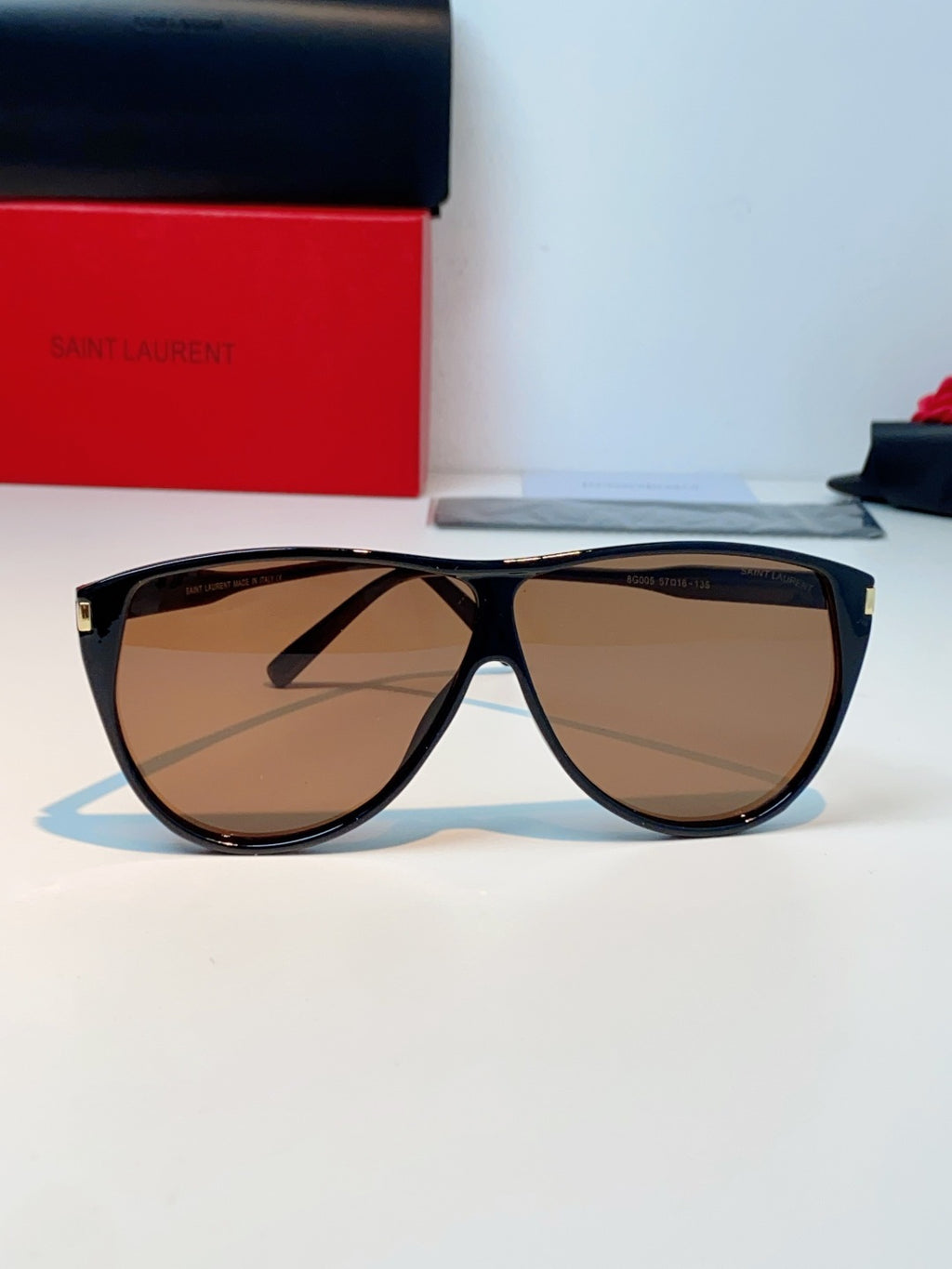 Saint Laurent Cat-Eye Brown Lens Sunglasses for Men & Women - detail image 2