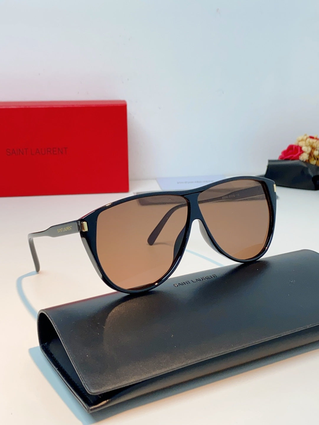 Saint Laurent Cat-Eye Brown Lens Sunglasses for Men & Women - detail image 11