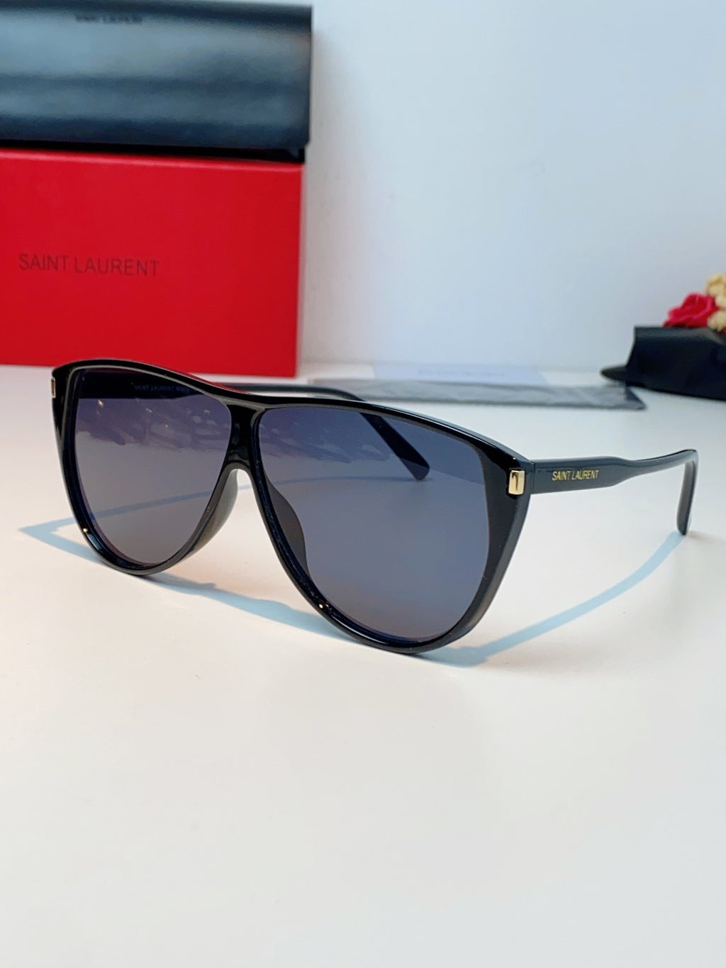Saint Laurent Cat-Eye Blue Lens Sunglasses for Men & Women - 382485