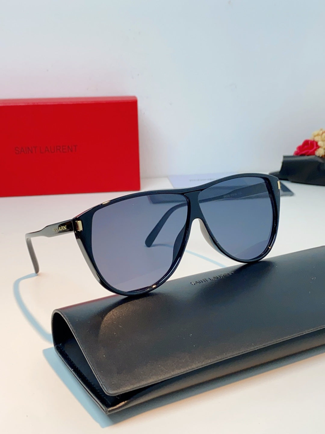 Saint Laurent Cat-Eye Blue Lens Sunglasses for Men & Women - 382485 - detail image 11