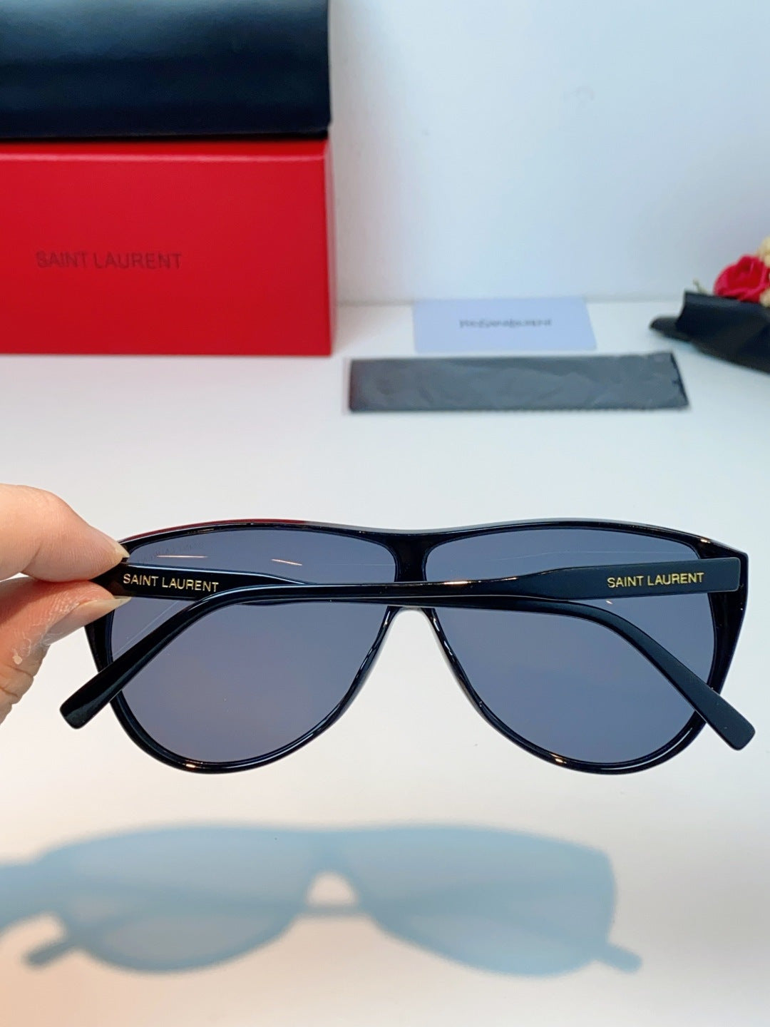 Saint Laurent Cat-Eye Blue Lens Sunglasses for Men & Women - 382485 - detail image 5