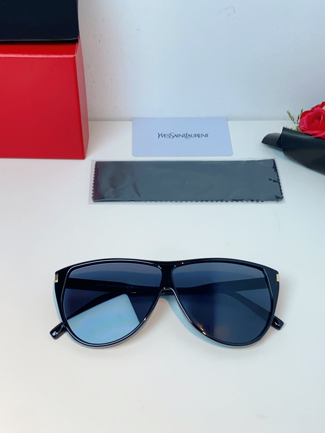 Saint Laurent Cat-Eye Blue Lens Sunglasses for Men & Women - 382485 - detail image 10