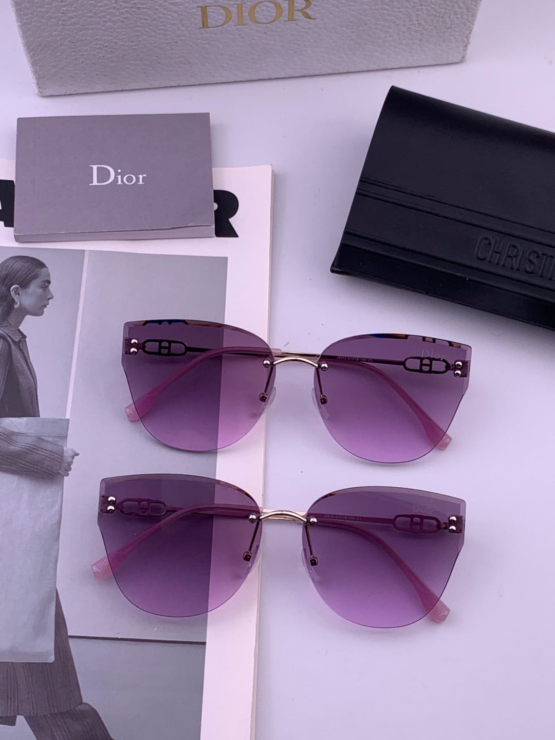 Dior CD3251 Lightweight Rimless Brown Lens Sunglasses for Women - 382371 - detail image 6
