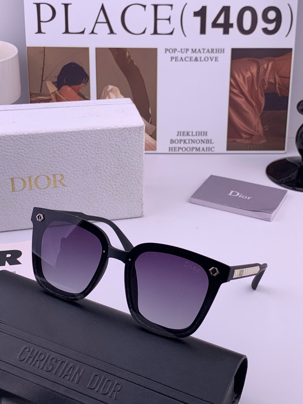 Dior CD1972 Polarized Square Gold Lens Sunglasses for Women - detail image 2
