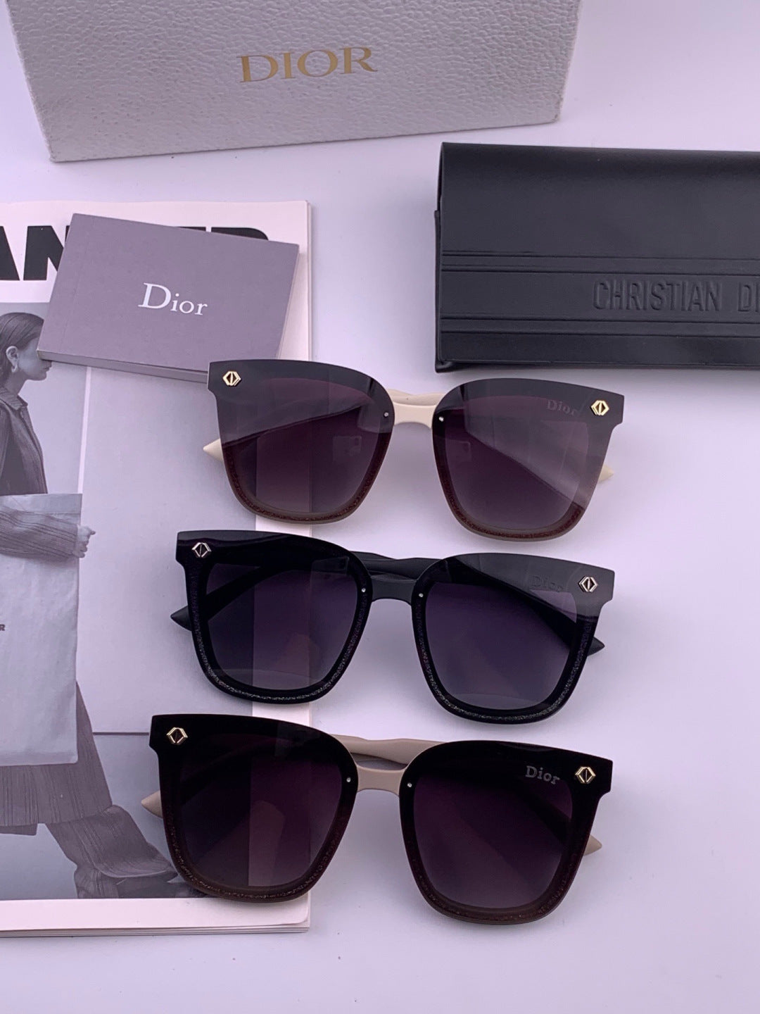 Dior CD1972 Polarized Square Gold Lens Sunglasses for Women - detail image 4