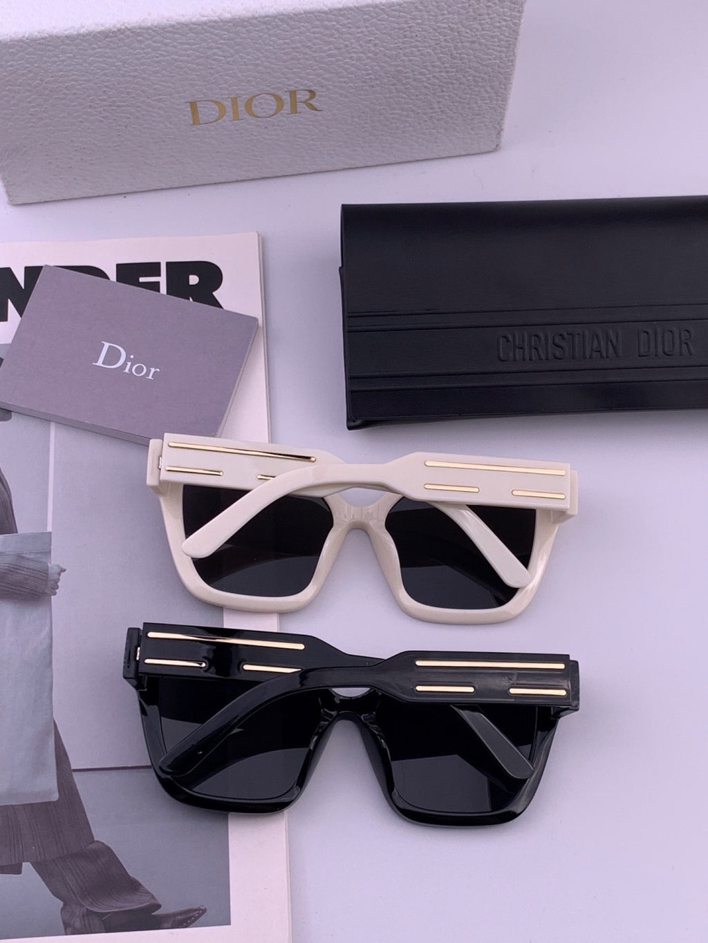 Dior CD9990 Polarized Square Black Lens Sunglasses for Women - 382361 - detail image 6