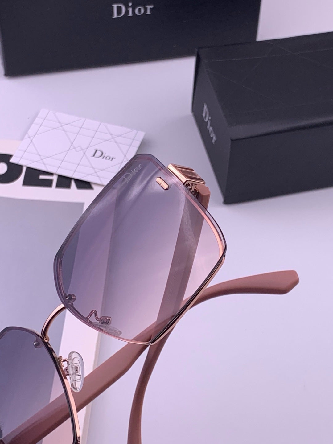 Dior CD0238 Polarized Square Red Lens Sunglasses for Women - 382475 - detail image 6
