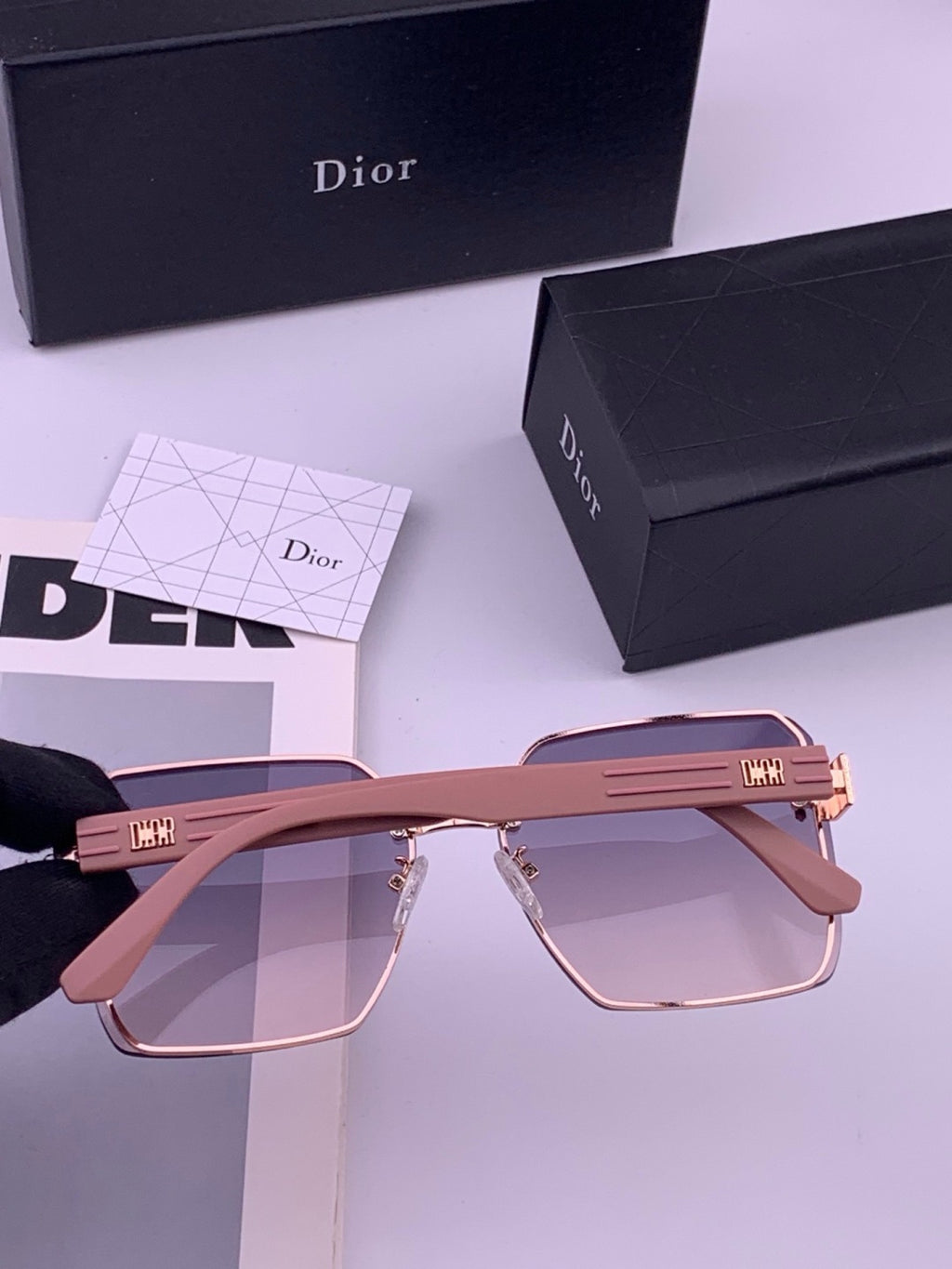 Dior CD0238 Polarized Square Red Lens Sunglasses for Women - 382475 - detail image 4