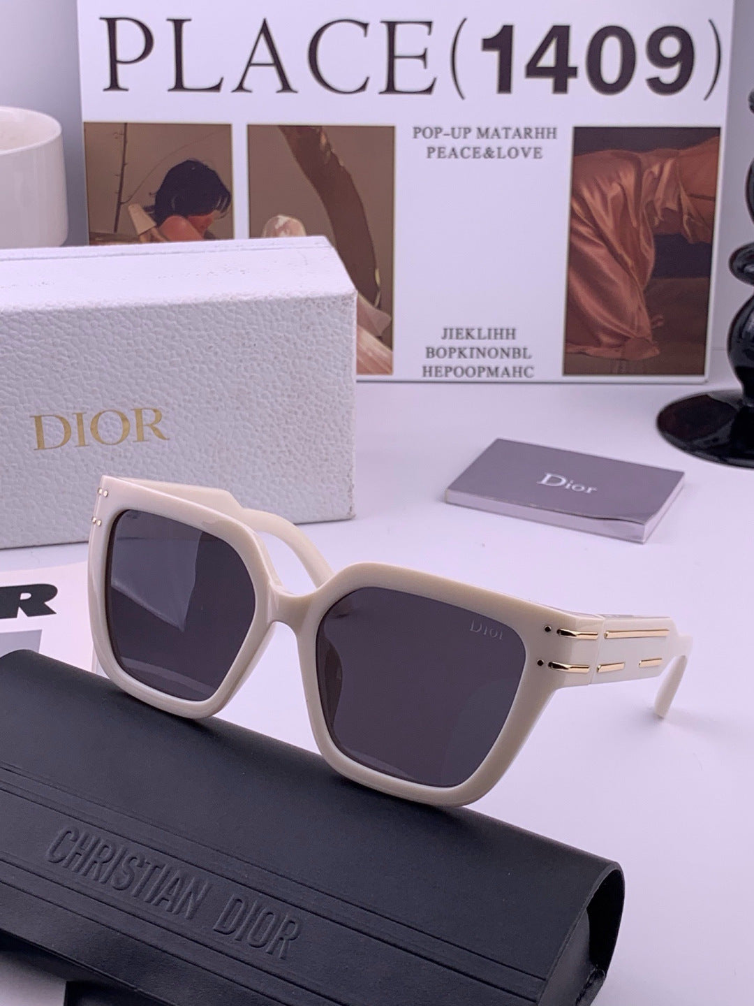 Dior CD9990 Polarized Square Black Lens Sunglasses for Women - 382471 - detail image 4