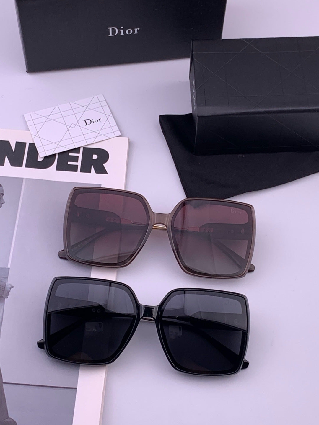 Dior CD6305 Polarized Square Gold Lens Sunglasses for Women - 382414 - detail image 7