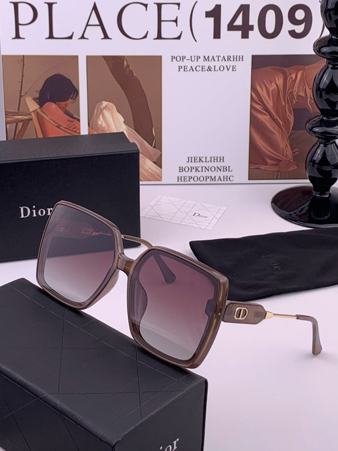 Dior CD6305 Polarized Square Gold Lens Sunglasses for Women - 382414 - detail image 2