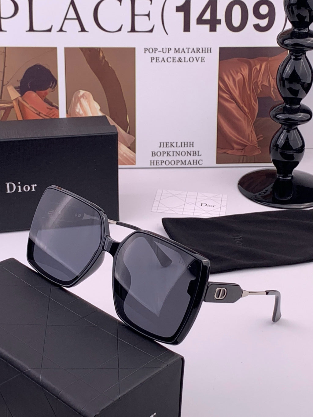 Dior CD6305 Polarized Square Gold Lens Sunglasses for Women - 382415 - detail image 2