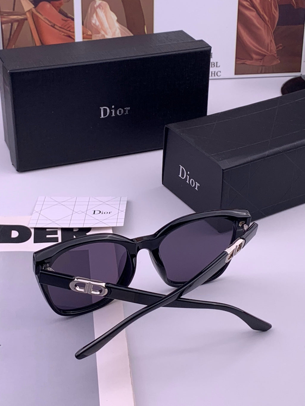 Dior CD67711 Polarized Square Black Lens Sunglasses for Women - 382416 - detail image 7