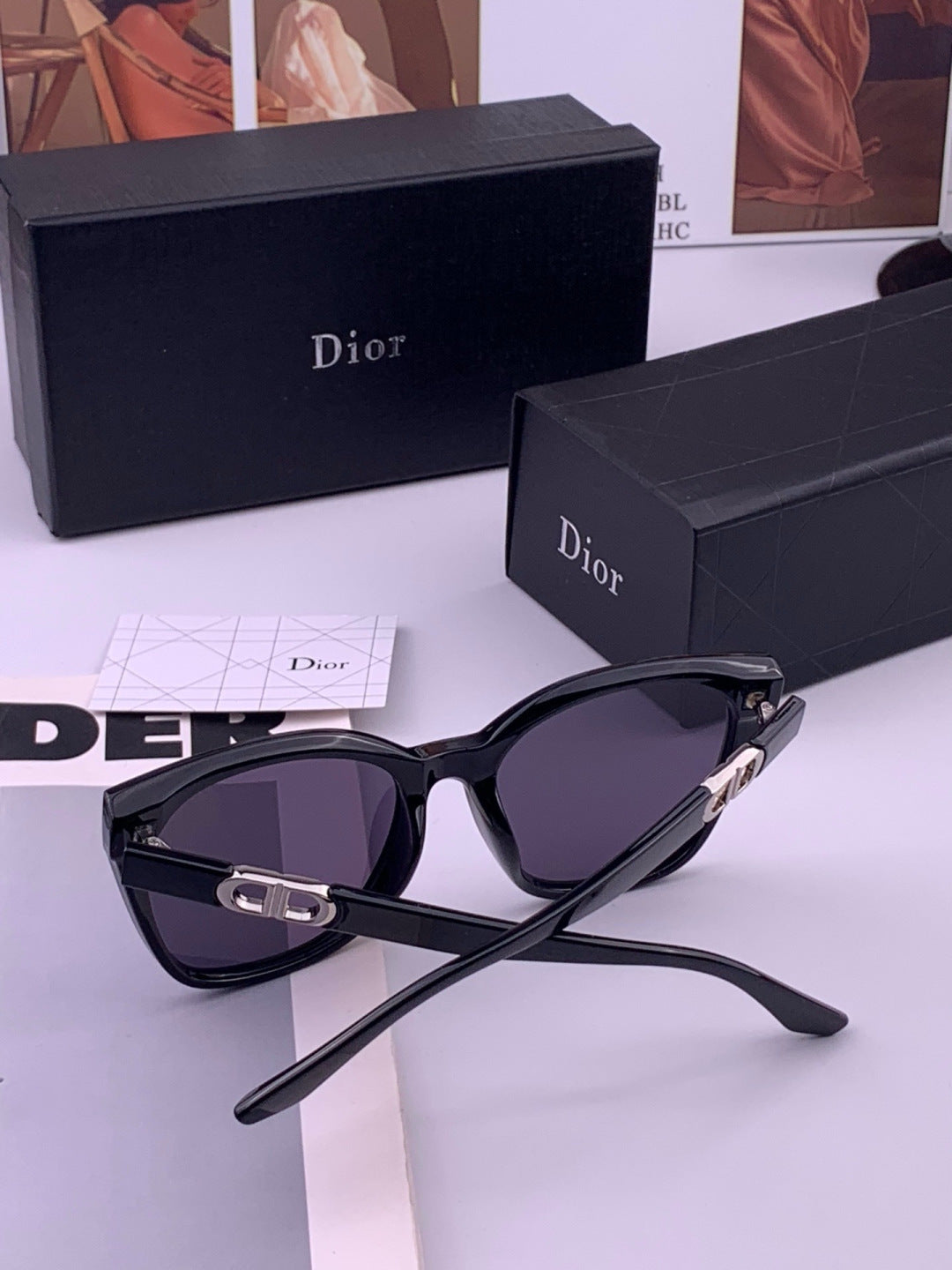 Dior CD67711 Polarized Square Black Lens Sunglasses for Women - 382416 - detail image 7