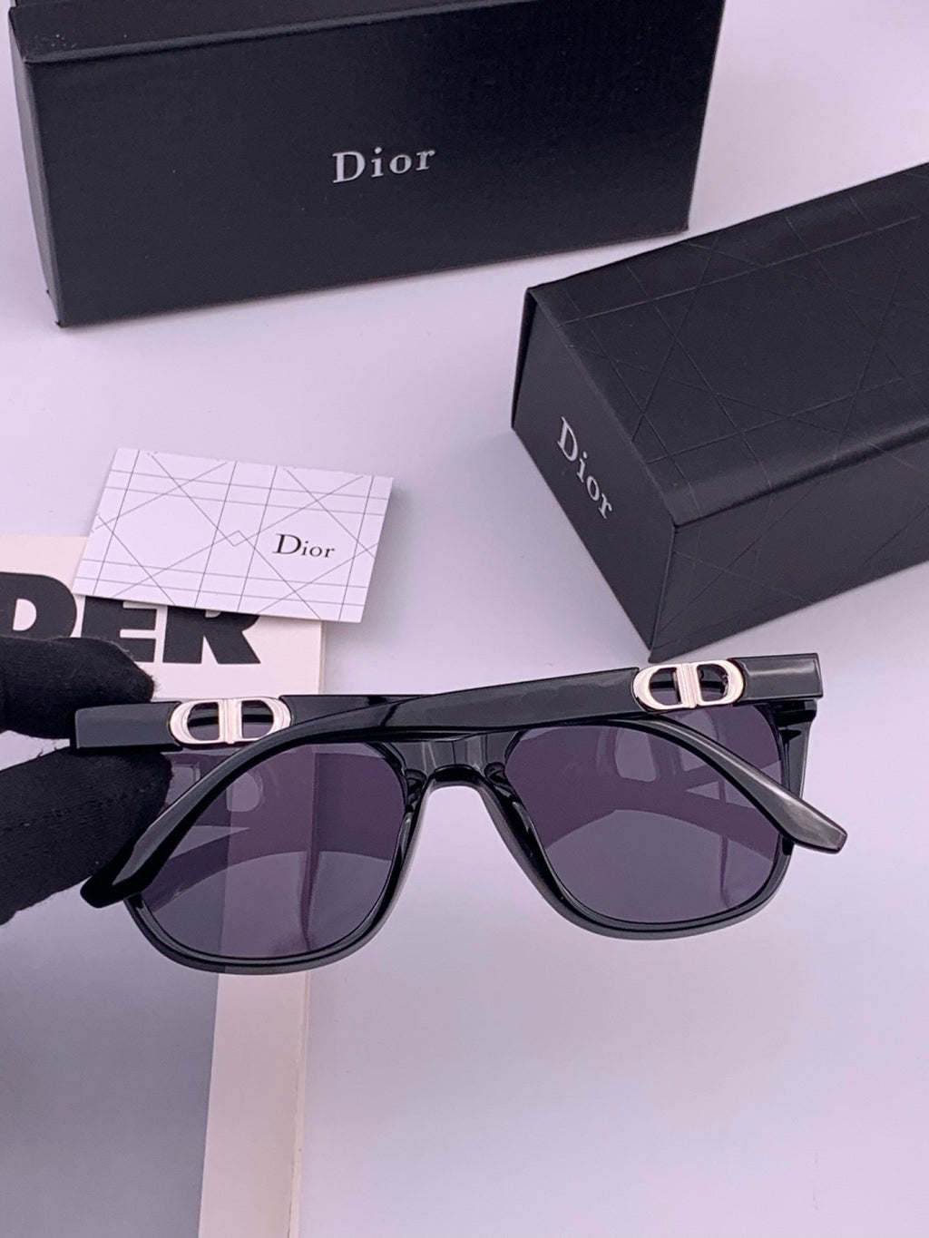 Dior CD67711 Polarized Square Black Lens Sunglasses for Women - 382416 - detail image 4