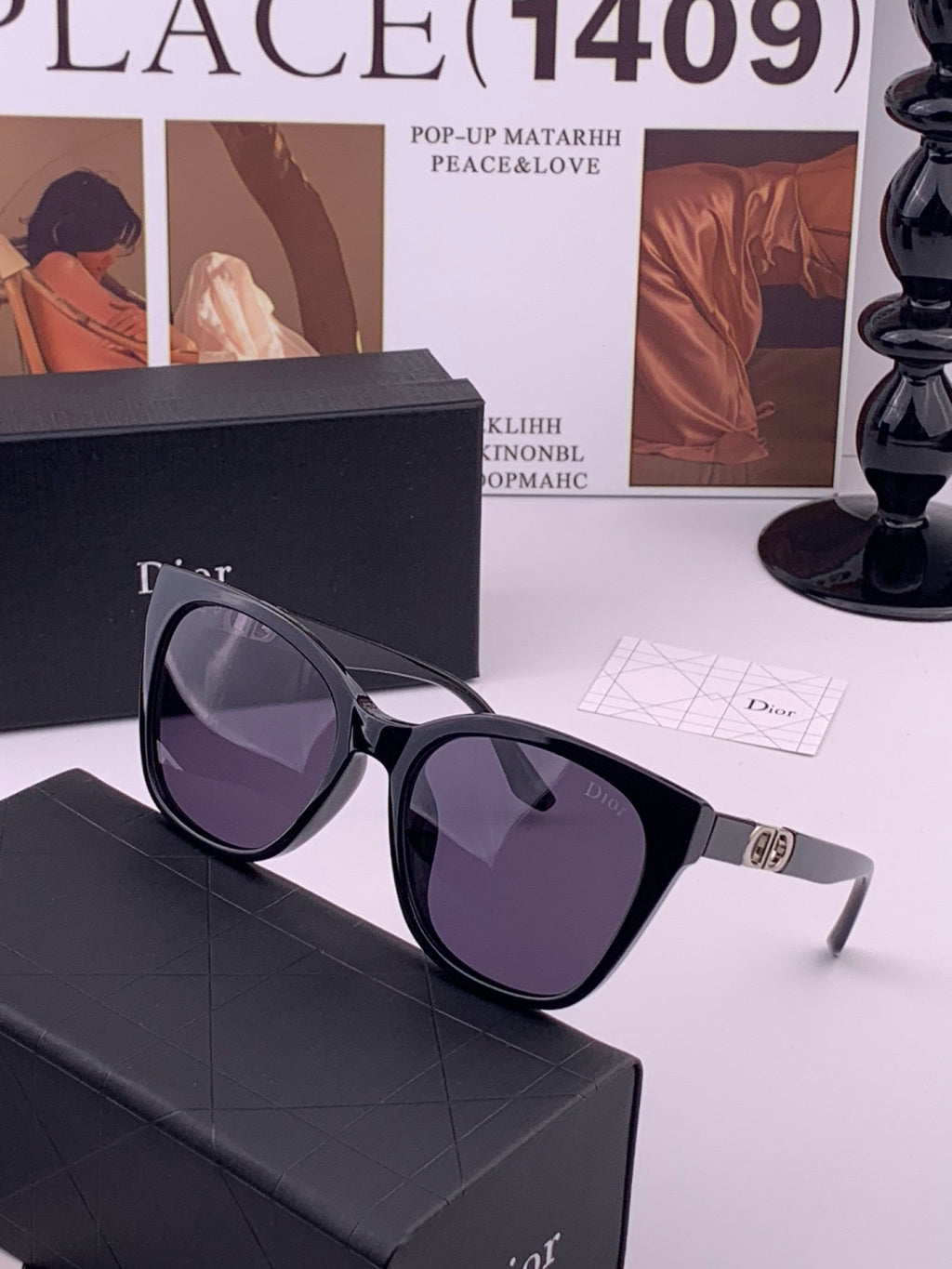 Dior CD67711 Polarized Square Black Lens Sunglasses for Women - 382416 - detail image 2