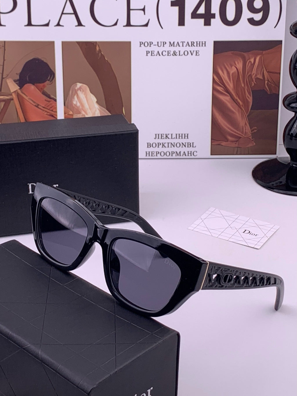 Dior D7911 Polarized Square Black Lens Sunglasses for Men & Women - 382453 - detail image 2