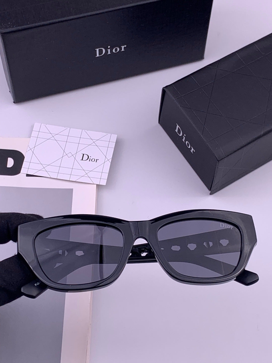 Dior D7911 Polarized Square Black Lens Sunglasses for Men & Women - 382453