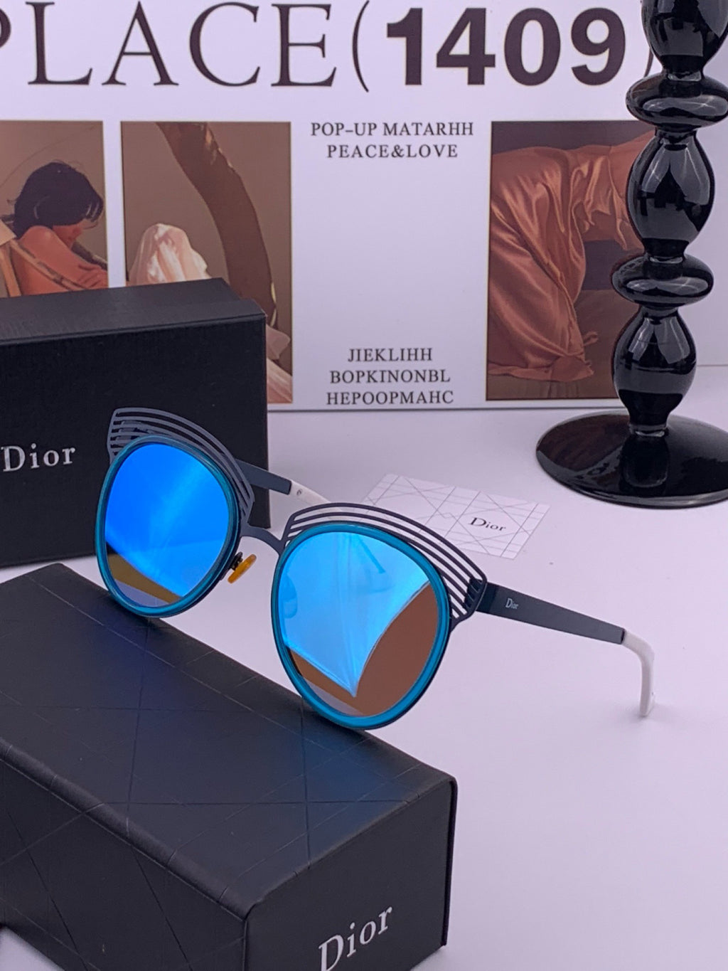 Dior CD11 Round Black Lens Sunglasses for Women - 382448