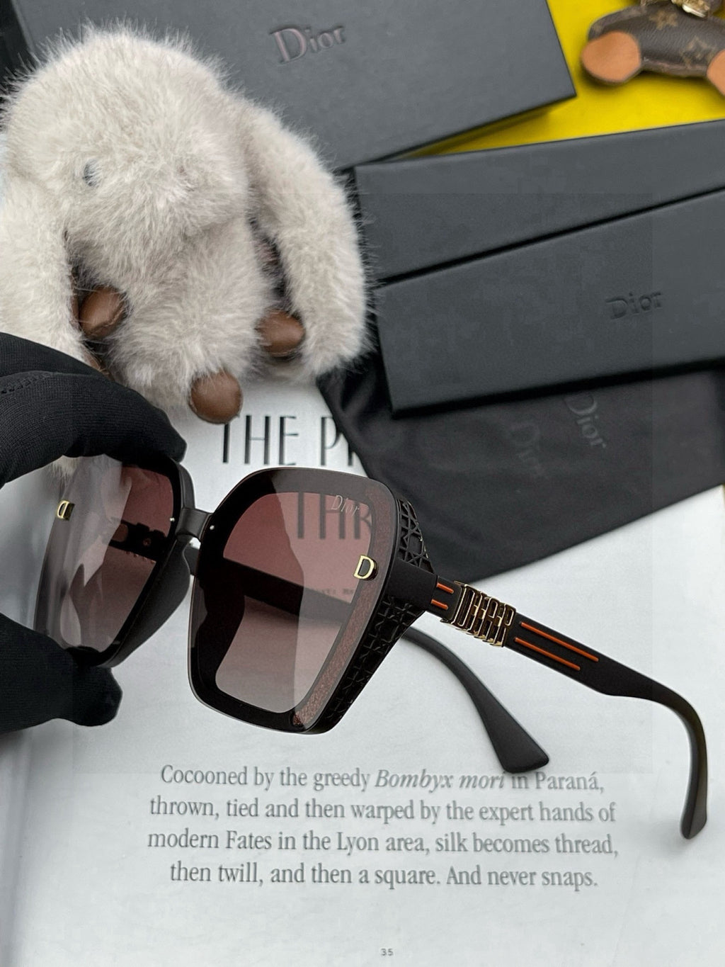 Dior CD3290 Polarized Square Black Lens Sunglasses for Women - 398692 - detail image 3