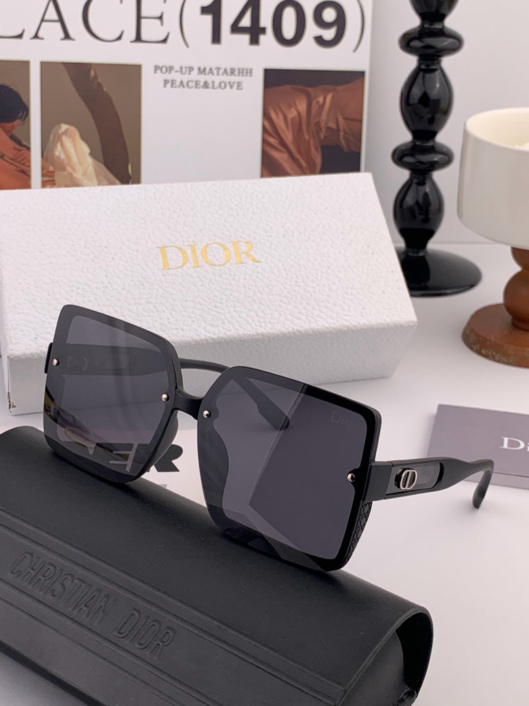 Dior CD2727 Polarized Square Red Lens Sunglasses for Women - 398693 - detail image 4