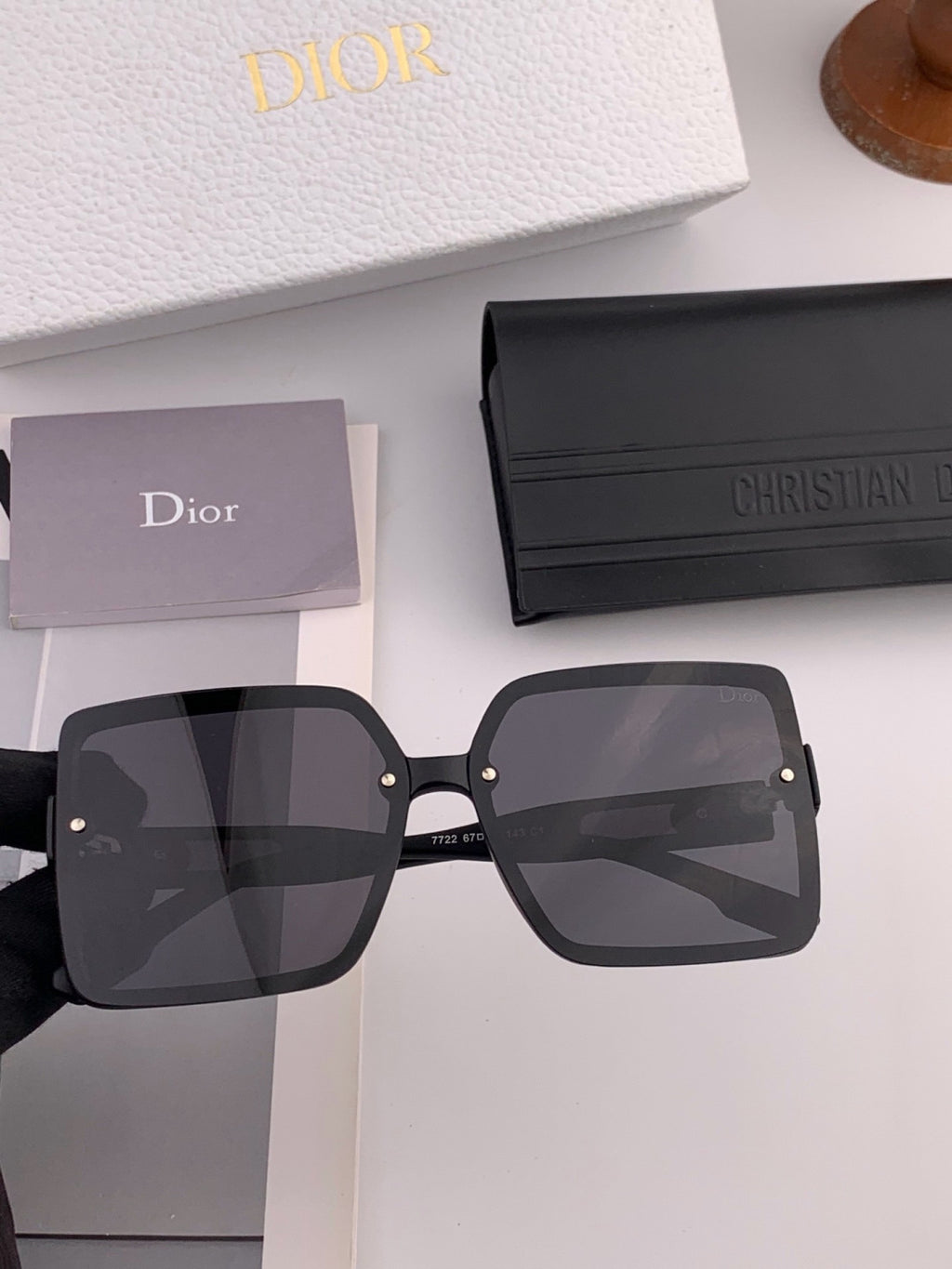Dior CD2727 Polarized Square Red Lens Sunglasses for Women - 398693