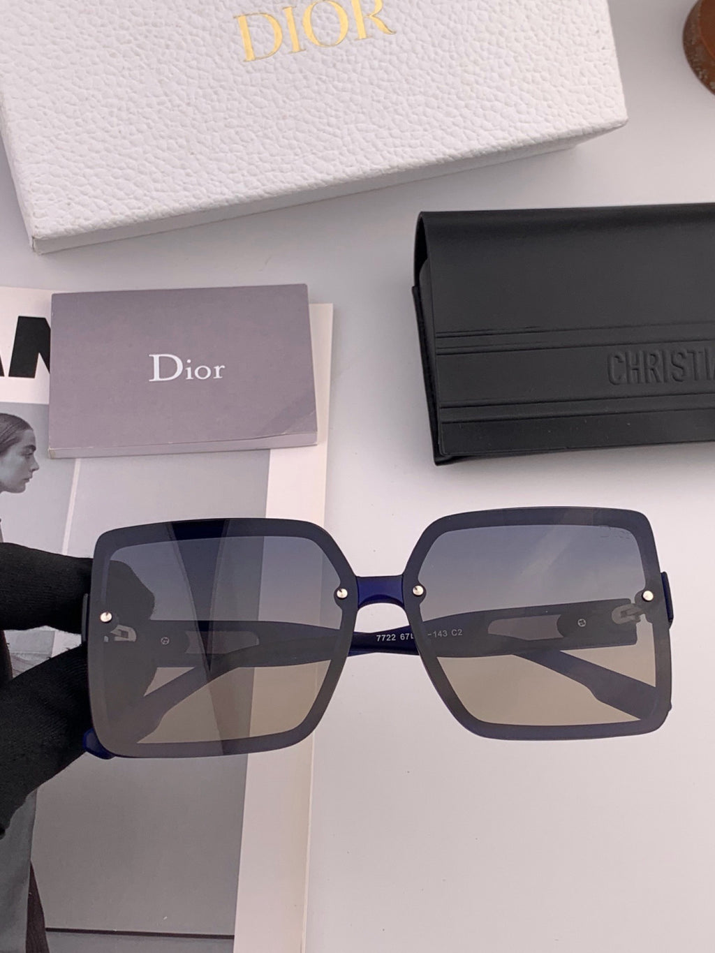 Dior CD2727 Polarized Square Red Lens Sunglasses for Women - 398693 - detail image 2
