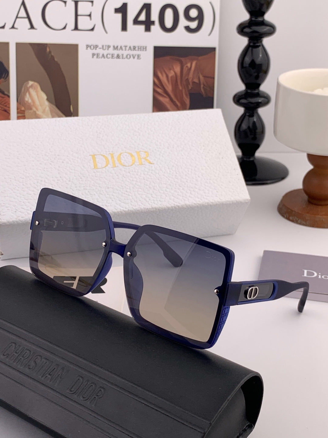 Dior CD2727 Polarized Square Red Lens Sunglasses for Women - 398693 - detail image 5